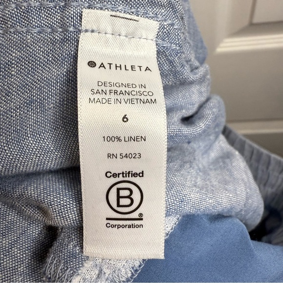 Athleta Cabo Linen Jogger in Light Blue Womens Size 6 GUC - Picture 7 of 8